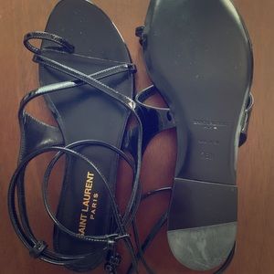 Saint Laurent Gia patent-leather sandals